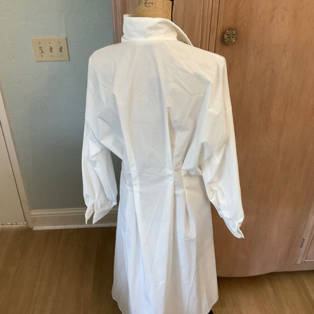 White Cotton shirt dress white Shirtdress size XL - Picture 3 of 13